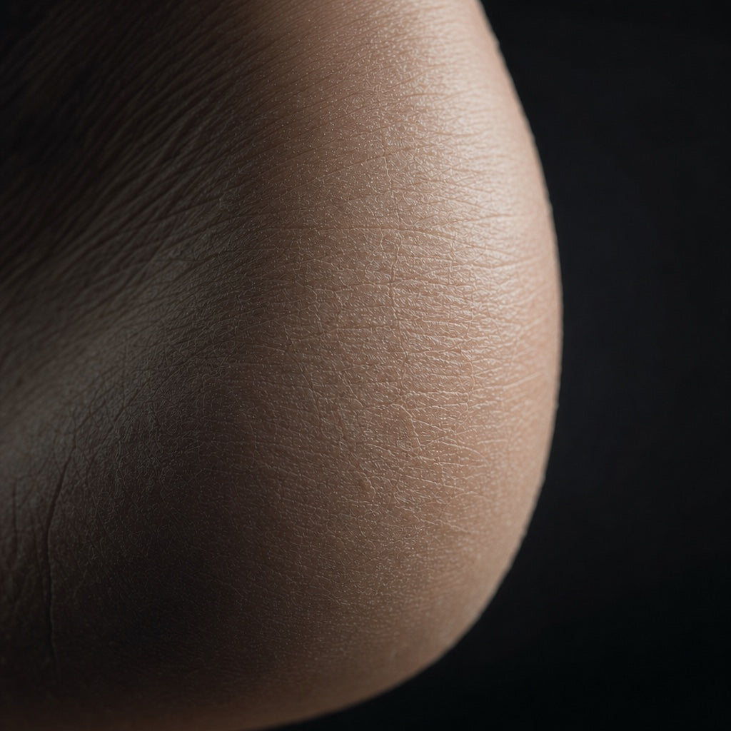 Softened, hydrated heel skin (after), macro