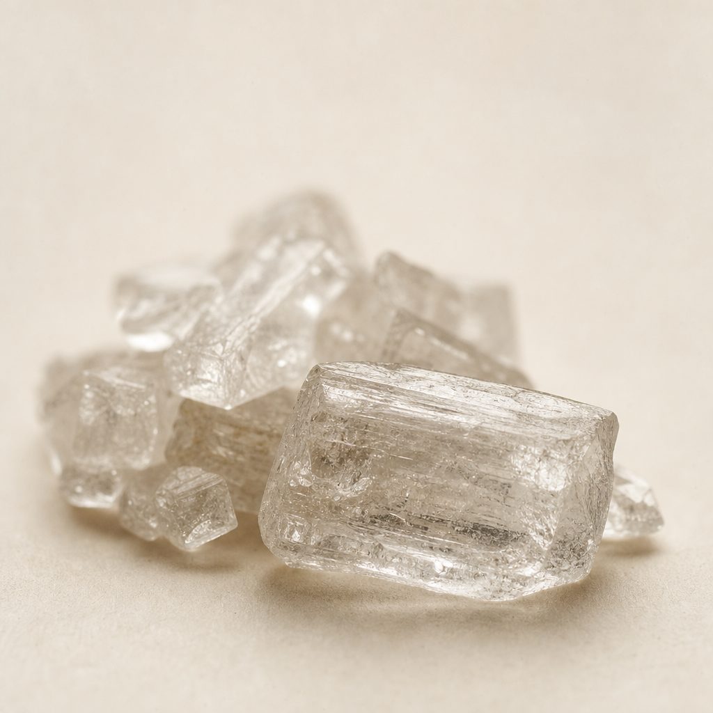 Magnesium salt crystals, up close
